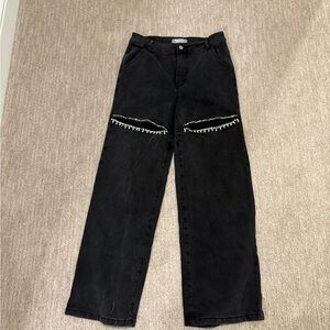 Blue b. Embellished Black Wide Leg Women's Jeans